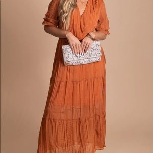 Rusty orange maxi dress